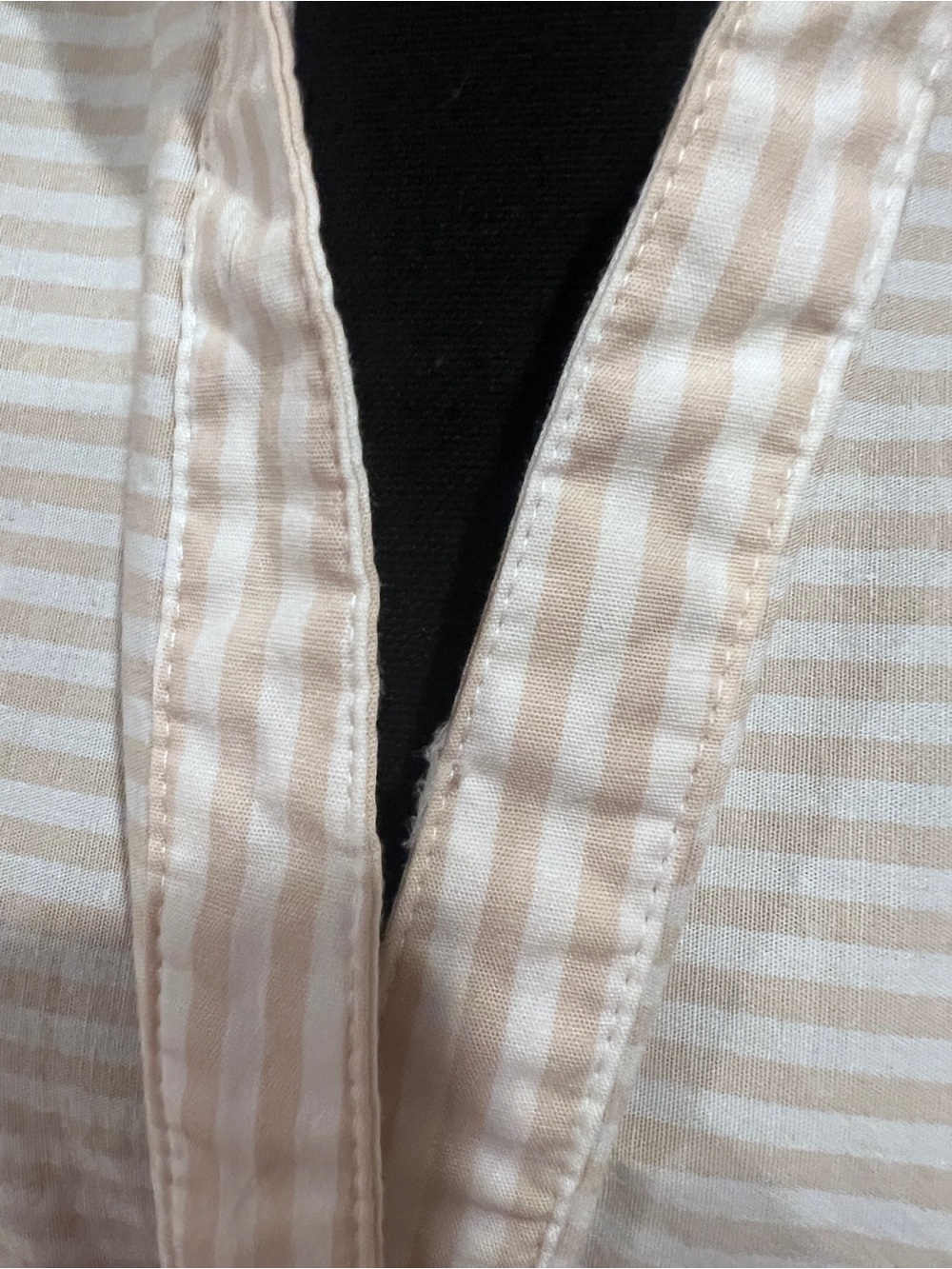 Nine West Womens Neutral Striped Sleeveless Front Knot Button-down Coastal Top L - Picture 14 of 14
